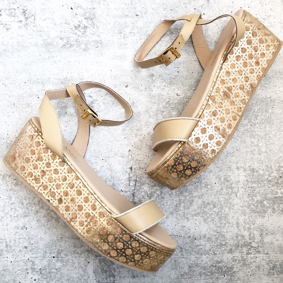 Kaanas Shoes - New Kaanas Platform Cork Metallic Sandals